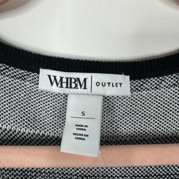 NWT White House Black Market Short Sleeve Novelty Black White Stripe Top #WHBM18 - Picture 4 of 9